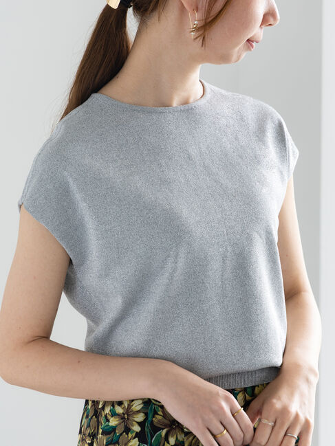 Te chichi「フレンチスリーブニット」|ニット・セーター|シルバー