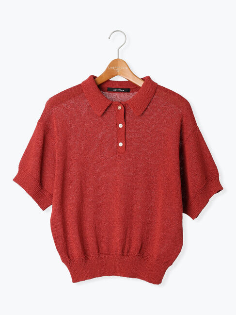 Lugnoncure「ブークレ半袖ポロニット」|ニット・セーター|