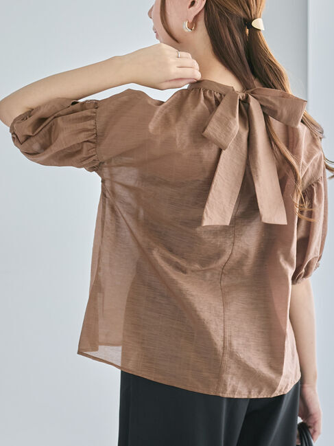 Te chichi「レザーライクバックリボンブラウス」|シャツ・ブラウス|ブラウン
