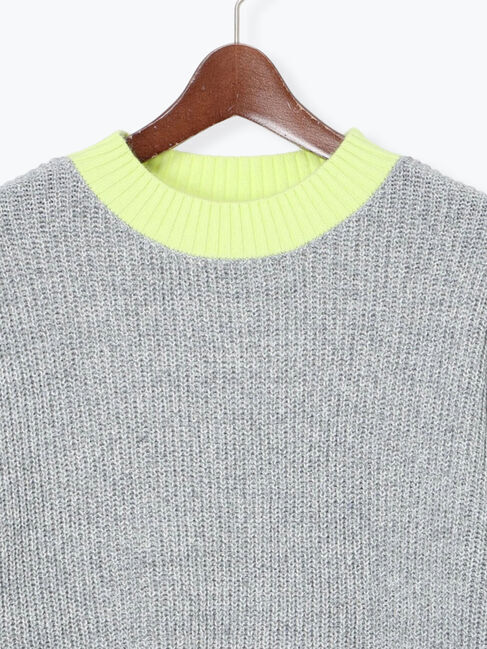 Te chichi TERRASSE「片畦配色オーバーサイズニットプルオーバー」|ニット・セーター|