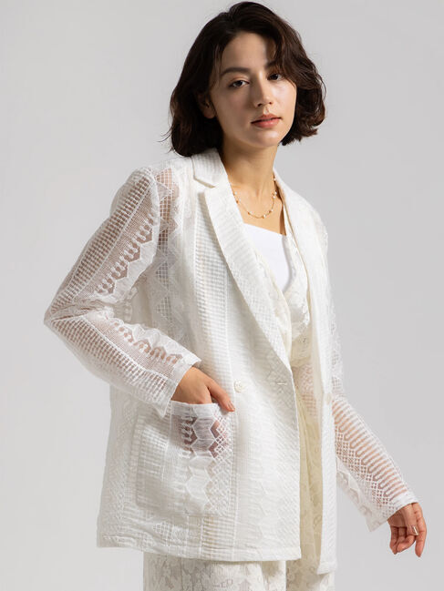 Te chichi「【Atelier ChouChou】オーガンジーレースダブルジャケット」|その他|