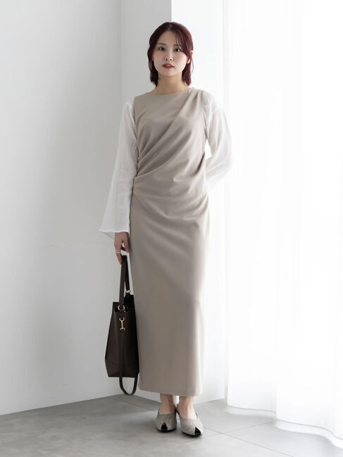 Te chichi「ドレープ I ラインワンピース」|ワンピース|グレー