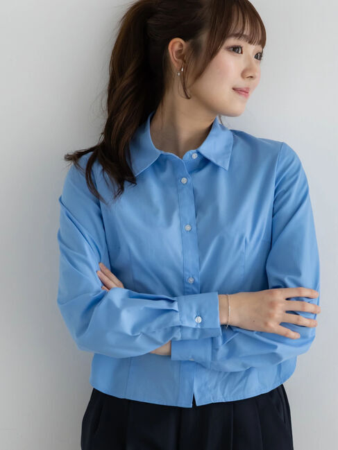 Te chichi「プリンセスラインクロップトシャツ」|シャツ・ブラウス|サックスブルー