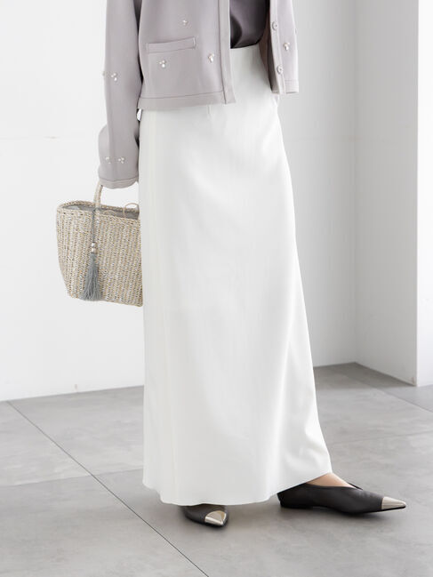Te chichi「ストレッチジョーゼットナロースカート《2026 spring catalog item》」|スカート|オフホワイト