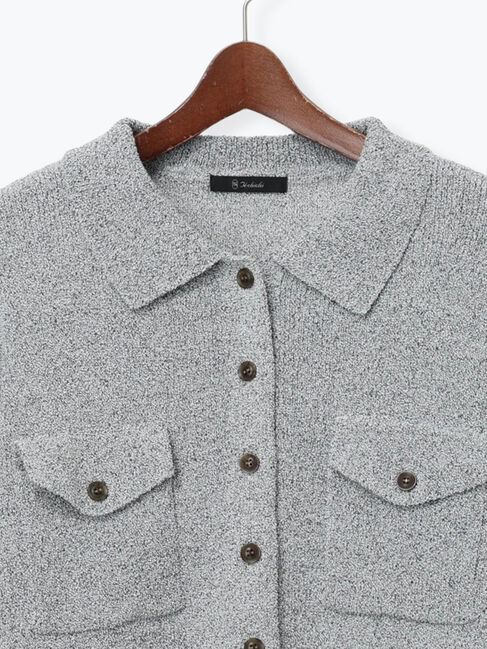 Te chichi「メランジ衿ニットジャケット」|カーディガン|