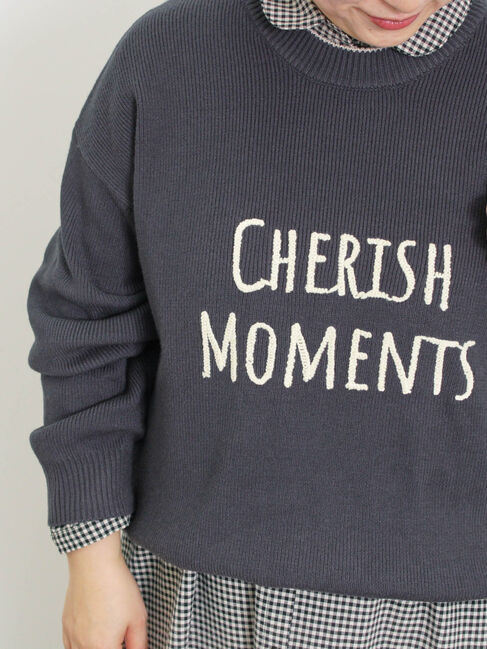 Samansa Mos2「◎レタリング配色ニット」|ニット・セーター|