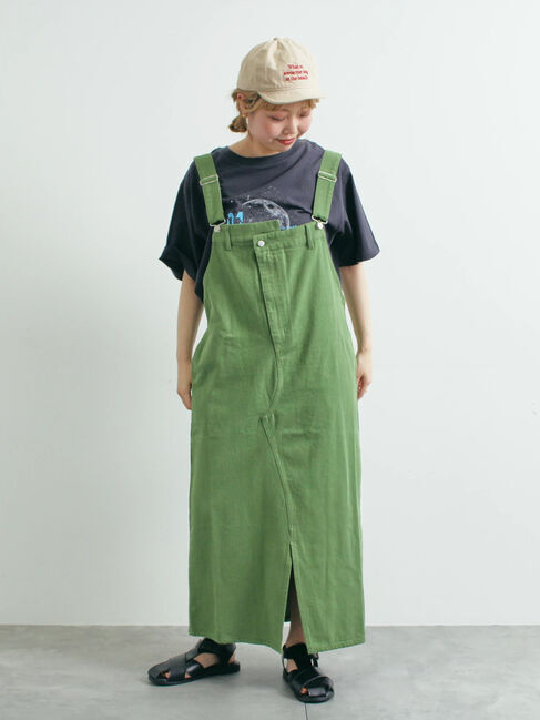 SM2「アシメサロペットジャンスカ」|ワンピース|カーキ