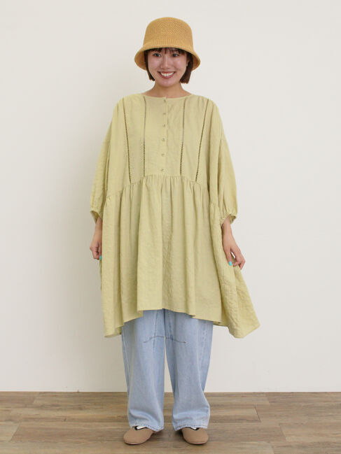 Samansa Mos2「はしごレースふんわりチュニック」|シャツ・ブラウス|