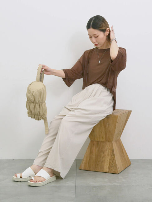 Samansa Mos2 blue「◎シアープルオーバー」|Tシャツ・カットソー|