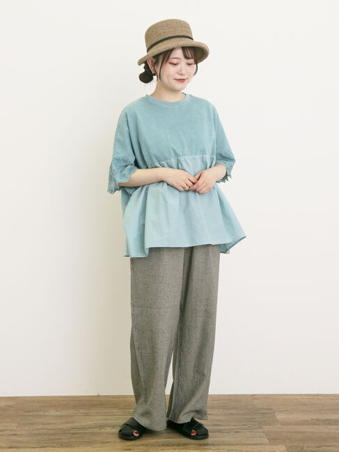 Samansa Mos2「レーヨン麻ゆるストレートパンツ」|その他|