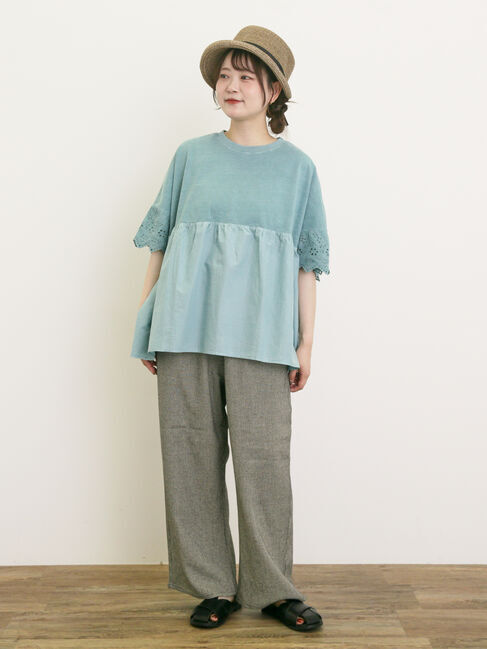 Samansa Mos2「レーヨン麻ゆるストレートパンツ」|その他|