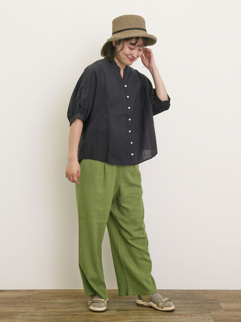 Samansa Mos2「レーヨン麻ゆるストレートパンツ」|その他|