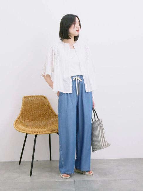 Samansa Mos2 blue「◎アソートリブタンク」|Tシャツ・カットソー|