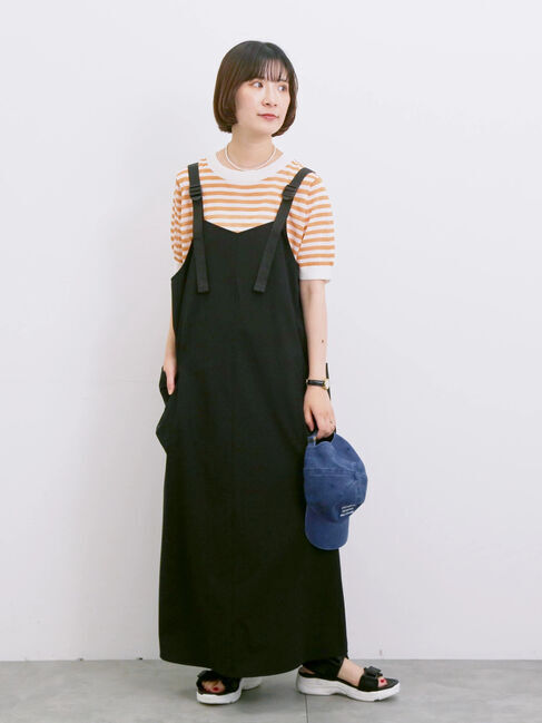 Samansa Mos2 blue「◎ボーダーニットプルオーバー」|ニット・セーター|