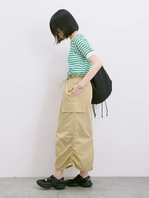 Samansa Mos2 blue「◎ボーダーニットプルオーバー」|ニット・セーター|