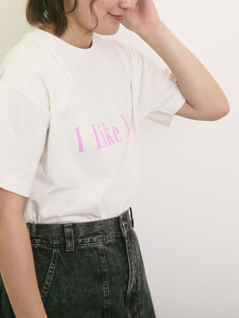 Samansa Mos2「【UVカット】スラブ天竺ロゴプリントTシャツ」|Tシャツ・カットソー|