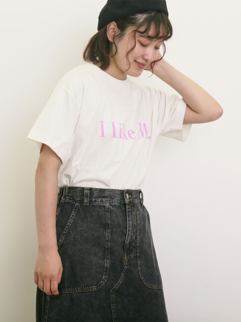 Samansa Mos2「【UVカット】スラブ天竺ロゴプリントTシャツ」|Tシャツ・カットソー|