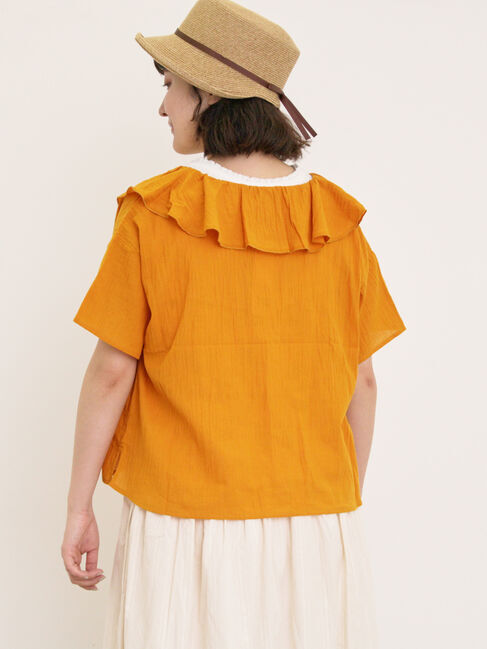 Samansa Mos2「フリルカラーブラウス」|シャツ・ブラウス|