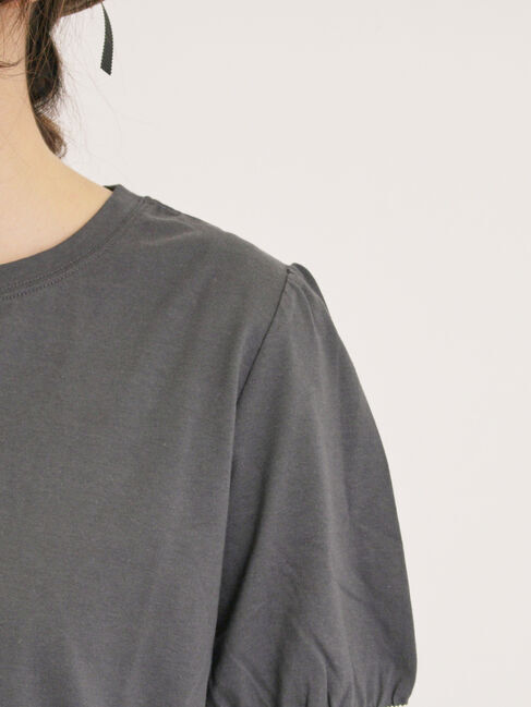 Samansa Mos2「【汗染み防止】袖口レースパフスリーブTシャツ」|Tシャツ・カットソー|