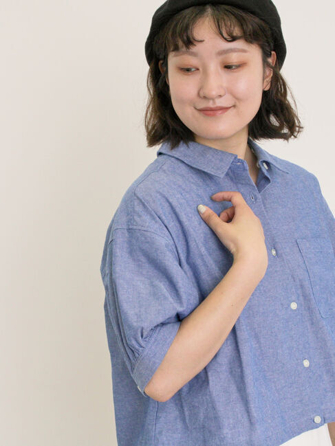 Samansa Mos2「ショート丈シャツ」|シャツ・ブラウス|