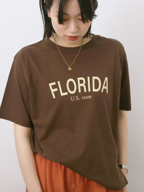 Samansa Mos2 blue「ロゴプリントTシャツ」|Tシャツ・カットソー|