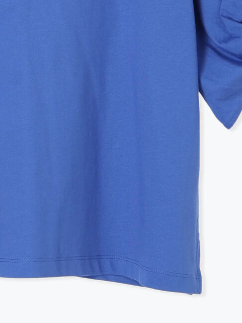 Samansa Mos2 blue「ツイストスリーブTシャツ」|Tシャツ・カットソー|