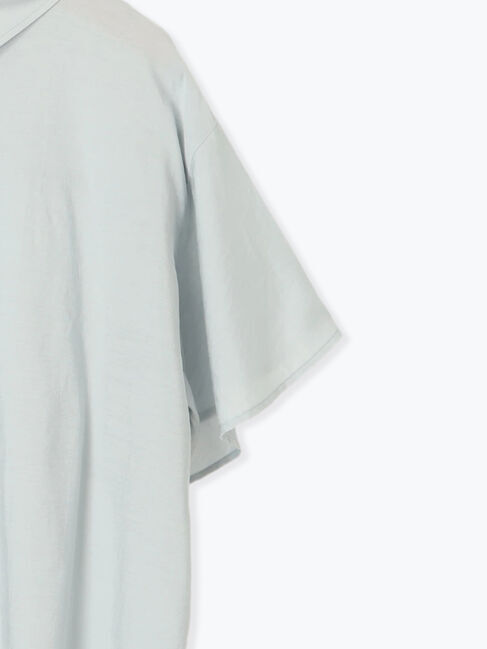 Samansa Mos2 blue「フレアギャザーブラウス」|シャツ・ブラウス|