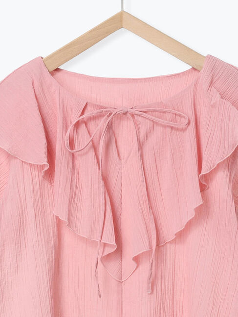 Samansa Mos2 blue「◎フリルブラウス」|シャツ・ブラウス|