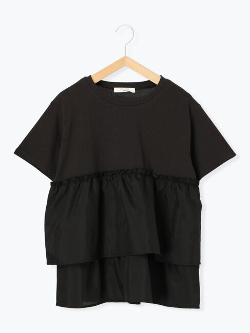 Samansa Mos2 blue「【接触冷感】ドッキングティアードプルオーバー」|Tシャツ・カットソー|