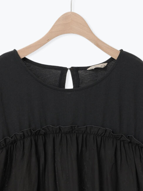 Samansa Mos2「◎コットンレースドッキングTシャツ」|Tシャツ・カットソー|