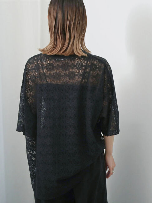 Samansa Mos2 blue「レースTシャツ」|Tシャツ・カットソー|