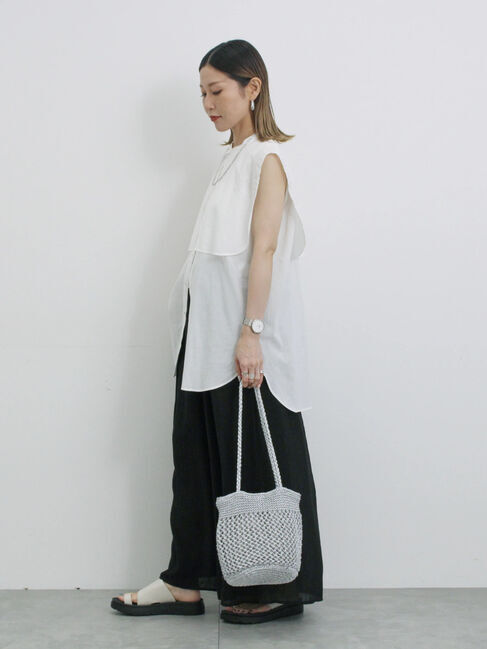 Samansa Mos2 blue「楊柳ガウチョパンツ」|その他|