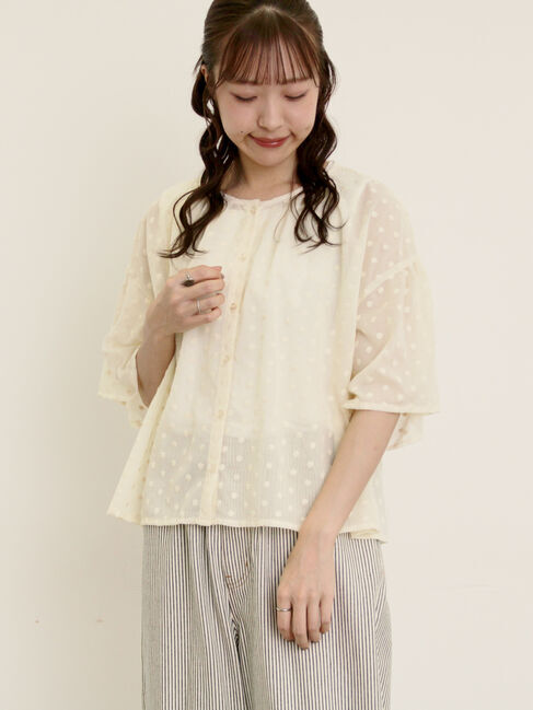 Samansa Mos2「シアー刺繍ブラウス」|シャツ・ブラウス|キナリ