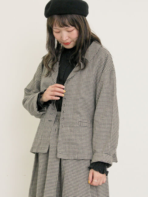 Samansa Mos2「【Cross&times;Linen】ショールカラージャケット」|その他|ベージュ