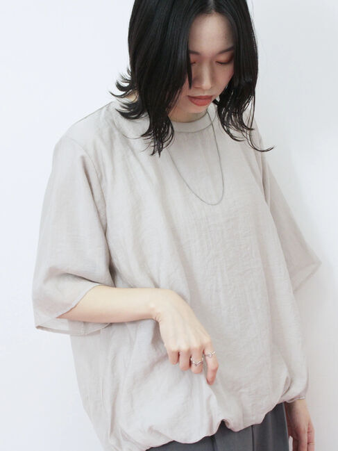 Samansa Mos2 blue「裾バルーンTシャツ」|Tシャツ・カットソー|