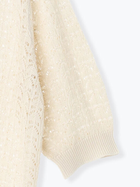 Samansa Mos2 blue「透かし柄ニットポロ」|ニット・セーター|