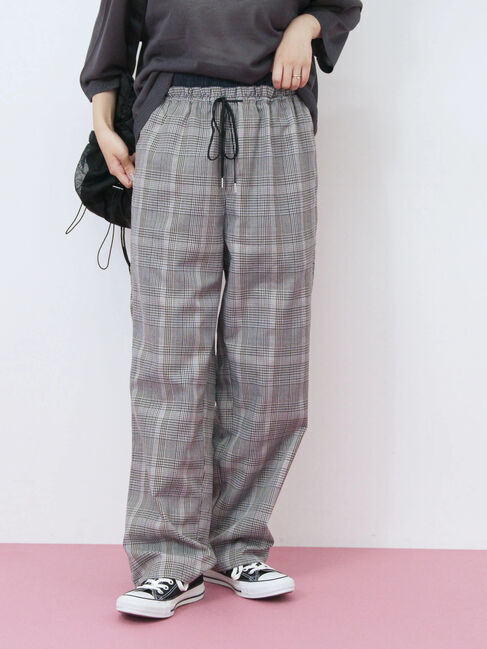 Samansa Mos2 blue「ダブルウエストアソートイージーパンツ」|その他|グレー