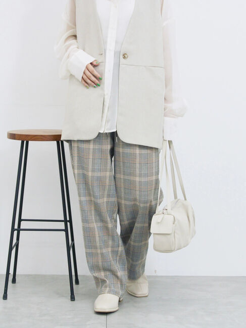 Samansa Mos2 blue「ダブルウエストアソートイージーパンツ」|その他|