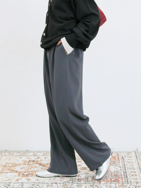Samansa Mos2 blue「ストレートパンツ(セットアップ可)」|その他|チャコールグレー