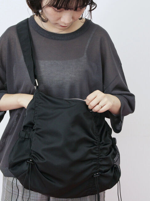 Samansa Mos2 blue「ナイロンシャーリングバッグ」|その他|