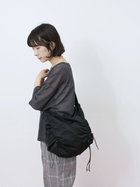 Samansa Mos2 blue「ナイロンシャーリングバッグ」|その他|