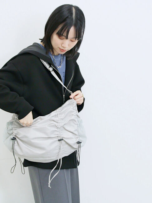 Samansa Mos2 blue「ナイロンシャーリングバッグ」|その他|