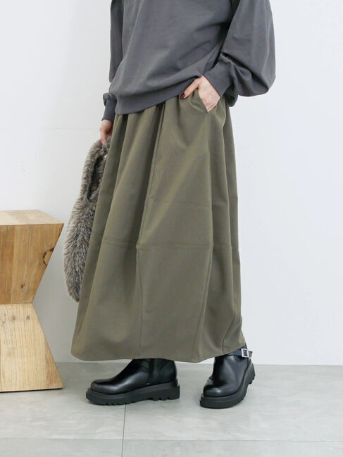 Samansa Mos2 blue「ギャザーコクーンスカート」|スカート|