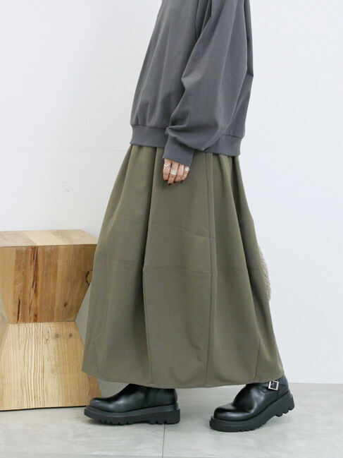 Samansa Mos2 blue「ギャザーコクーンスカート」|スカート|