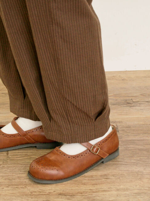 Samansa Mos2「ストライプツイル裾タックパンツ」|その他|