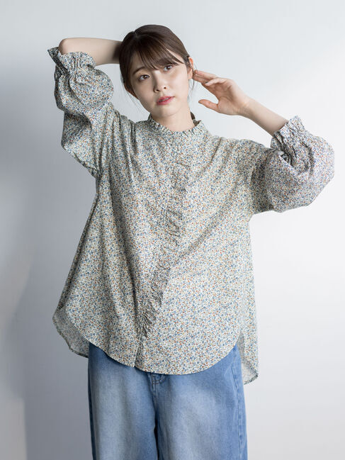 Samansa Mos2「【ゆべし&times;Samansa Mos2】フリルブラウス」|シャツ・ブラウス|オレンジ