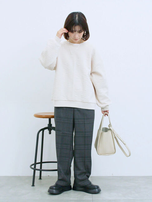 Samansa Mos2 blue「カチオン染めチェックパンツ」|その他|