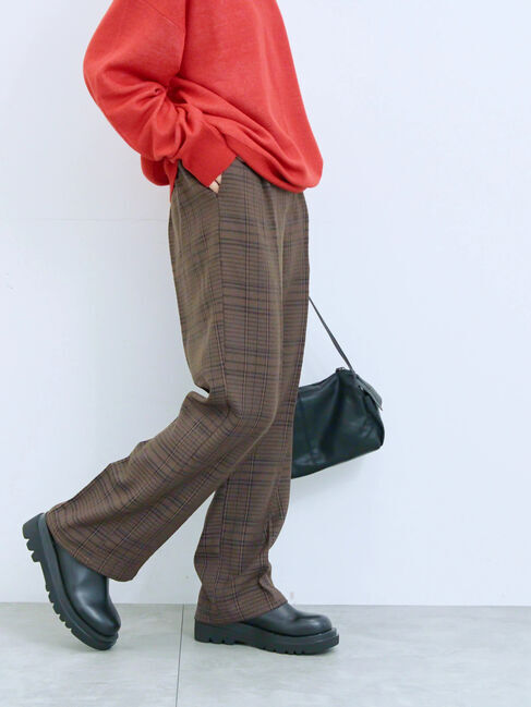 Samansa Mos2 blue「カチオン染めチェックパンツ」|その他|