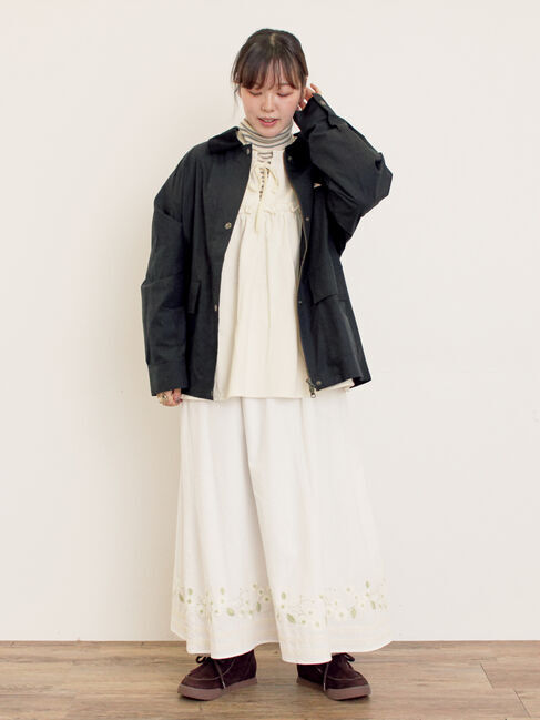 Samansa Mos2「ミニ裏毛切替ギャザープルオーバー」|Tシャツ・カットソー|