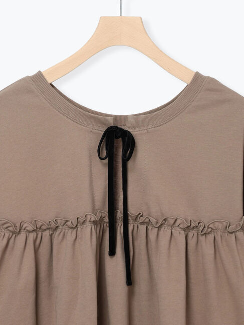 Samansa Mos2「ミニ裏毛切替ギャザープルオーバー」|Tシャツ・カットソー|